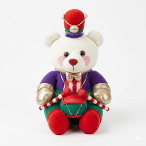 Vintage 1995 International Silver Co Christmas Drummer Bear Plush Holiday Decor